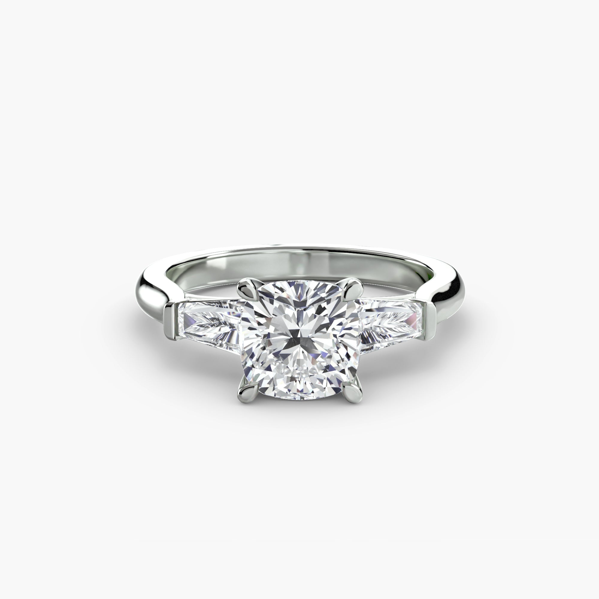 Three-Stone Ring (Baguette Side Stones)