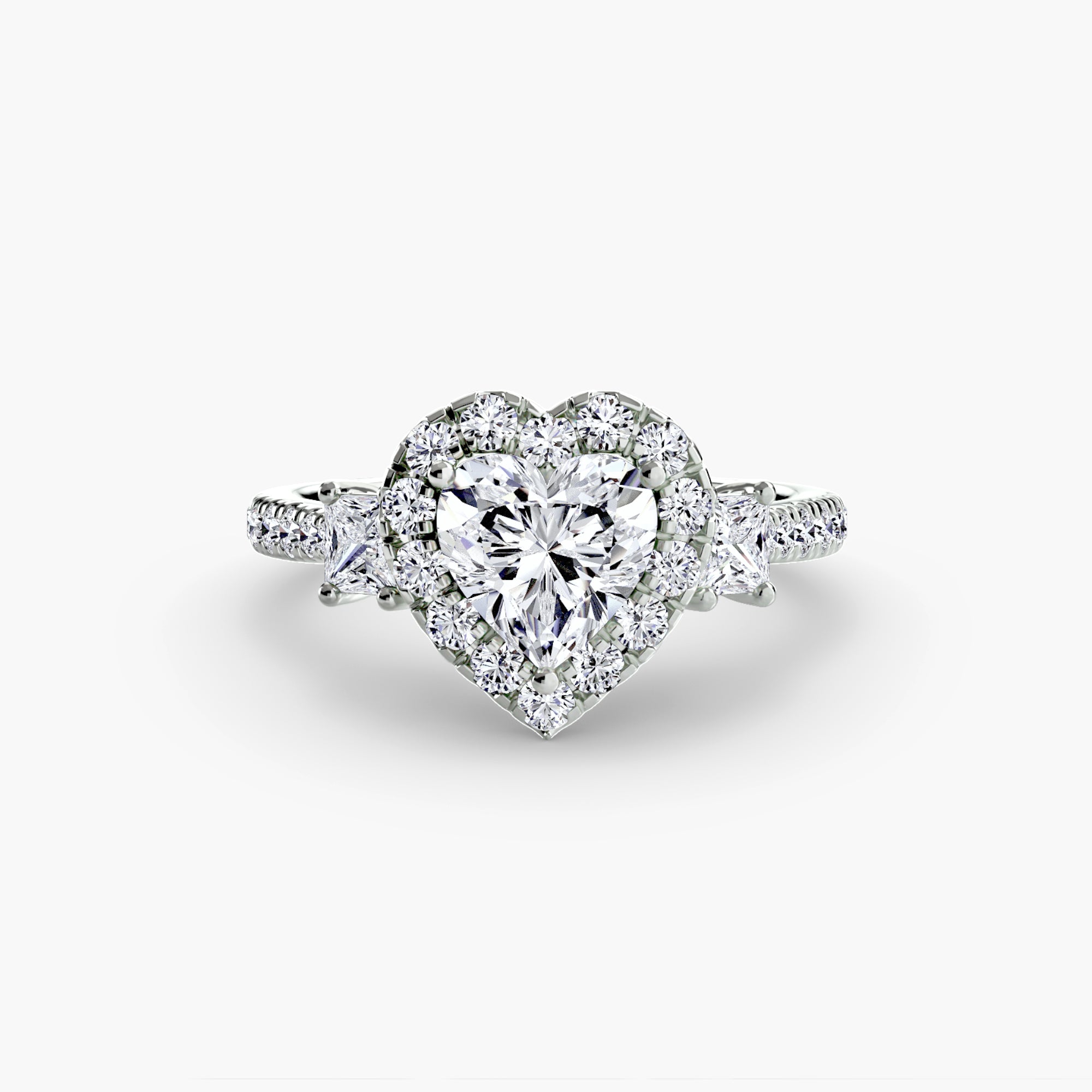 Three-Stone Ring with Halo 2