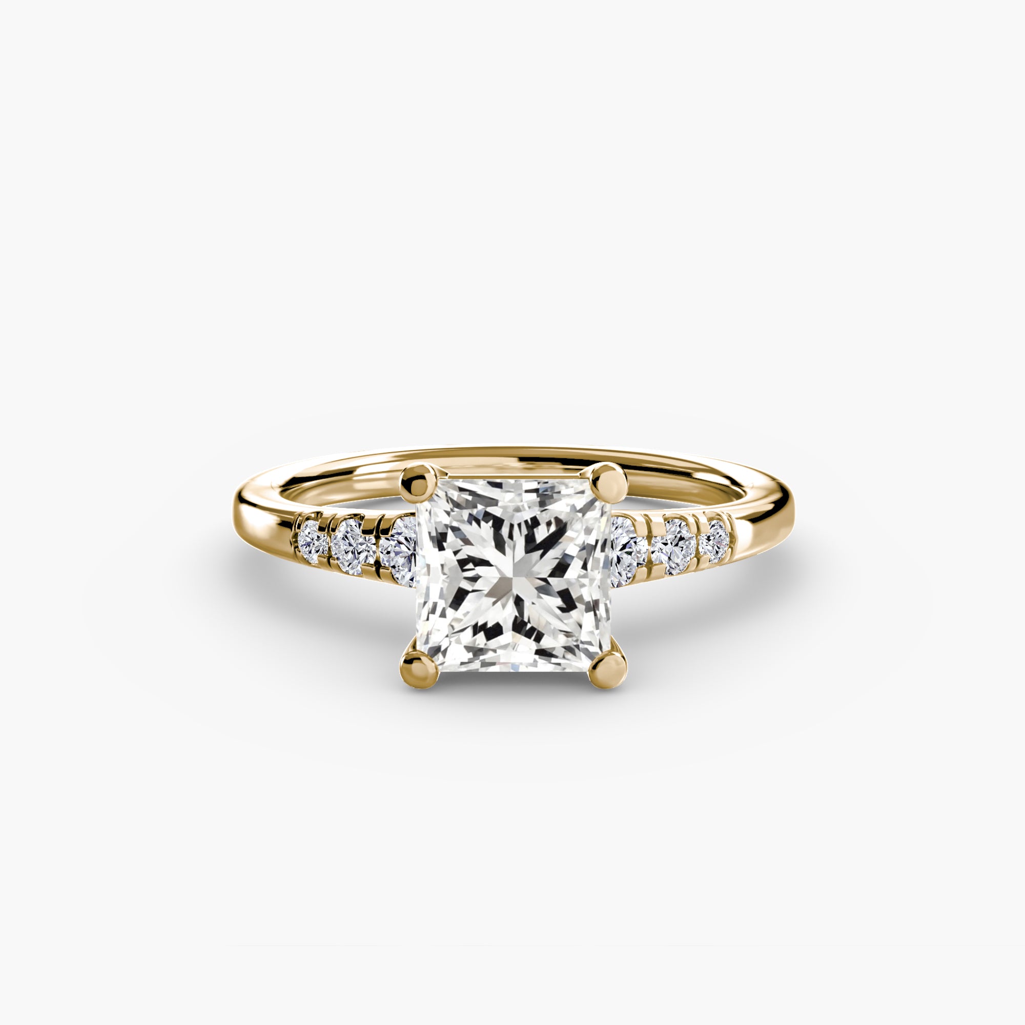 Solitaire with Shoulder Accents